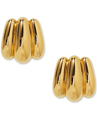 Ajoa by Nadri 18k Gold-Plated Triple Lobe J-Hoop Earrings
