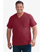 KingSize Big & Tall Shrink-Less Lightweight V-Neck Pocket T-Shirt