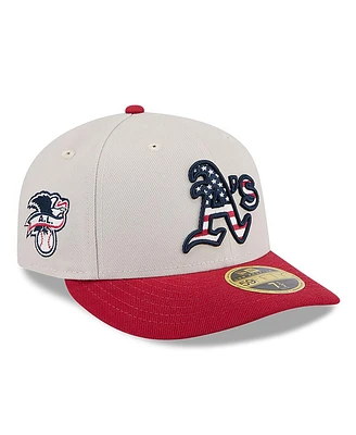 New Era Men's Red Oakland Athletics 2024 Fourth of July Low Profile 59FIFTY Fitted Hat