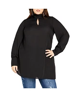 Plus Neck Tie Tunic