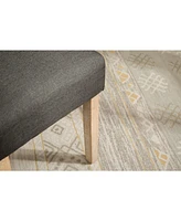 Solid Wood Tufted Parsons Dining Chair, Set of 2, Charcoal
