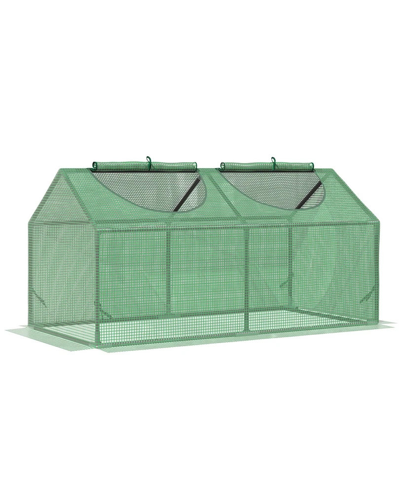 Outsunny 4' x 2' x 2' Mini house with 2 Top Windows,