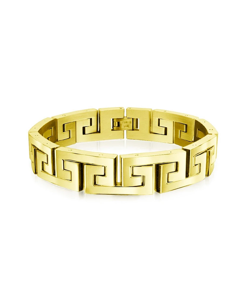 Bling Jewelry Stylish Geometric Infinity Key Link Bracelet Black Ip Stainless Steel 12MM Width
