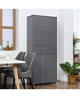Homcom 71" Freesding Kitchen Pantry Cabinet with 2 Large Double Door Cabinets
