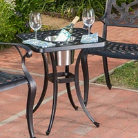 Cast Aluminum Bistro Table with Ice Bucket for Summer Dining