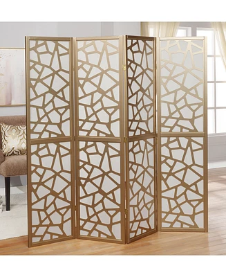 Giyano 4 Panel Screen Room Divider, Gold