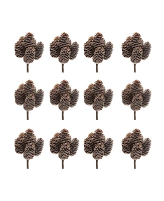 Slickblue Set of 12 Pine Cone Bundles for Seasonal Decor