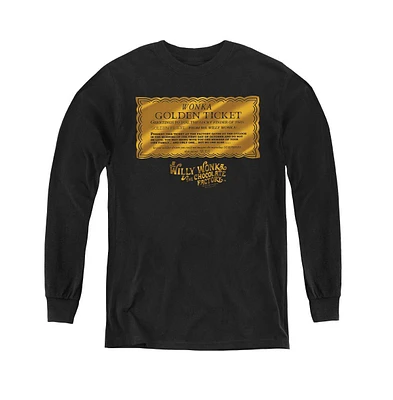 Willy Wonka And The Chocolate Factory Youth Golden Ticket Long Sleeve Sweatshirts