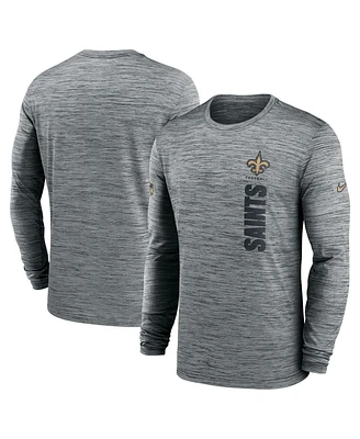 Nike Men's Gray New Orleans Saints 2024 Sideline Velocity Performance Long Sleeve T-Shirt