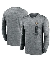Nike Men's Gray New Orleans Saints 2024 Sideline Velocity Performance Long Sleeve T-Shirt