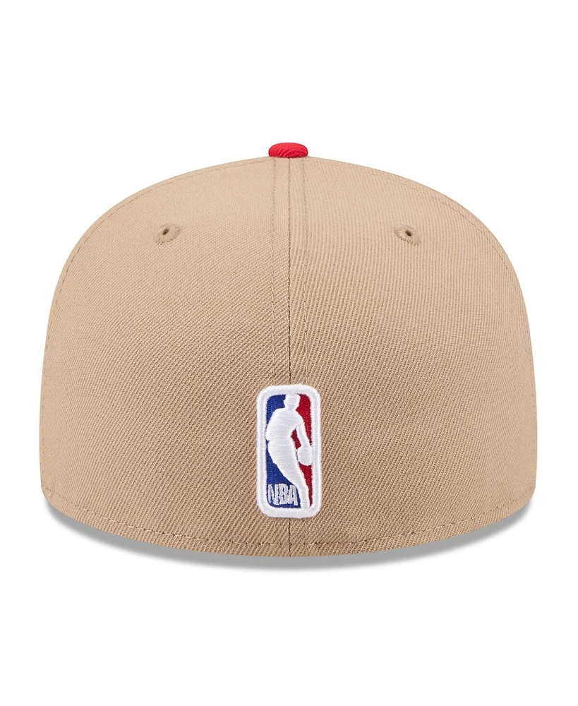 New Era Men's Tan/Red Chicago Bulls 2024 Nba Draft 59FIFTY Fitted Hat