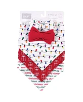Hudson Baby Girls Soft Cotton Bib & Headwear Duo Set