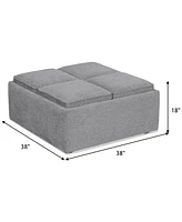 Nycolle Fabric Ottoman with Reversible Trays, Created for Macy's