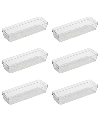 Oggi Set of 6, 3" X 9.5" Clear Drawer Organizer