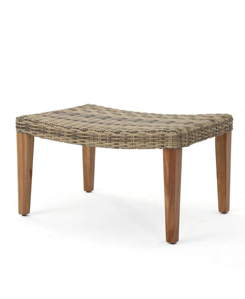 Streamdale Furniture Cozy Transitional Wicker Ottoman for Outdoor Spaces