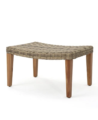 Streamdale Furniture Cozy Transitional Wicker Ottoman for Outdoor Spaces