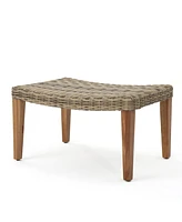 Streamdale Furniture Cozy Transitional Wicker Ottoman for Outdoor Spaces