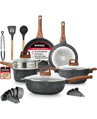 Bakken- Swiss Bakken-Swiss 14-Piece Kitchen Cookware Set – Granite Non-Stick – Eco-Friendly – for All Stoves & Oven-Safe