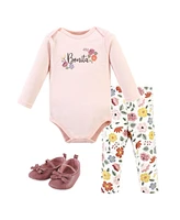 Hudson Baby Girls Long Sleeve Bodysuit, Pants and Shoe