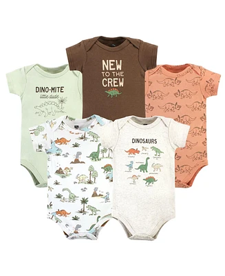 Hudson Baby Baby Boys Hudson Cotton Bodysuits, 5-Pack