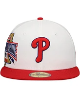 New Era Men's White/Red Philadelphia Phillies Major Sidepatch 59FIFTY Fitted Hat