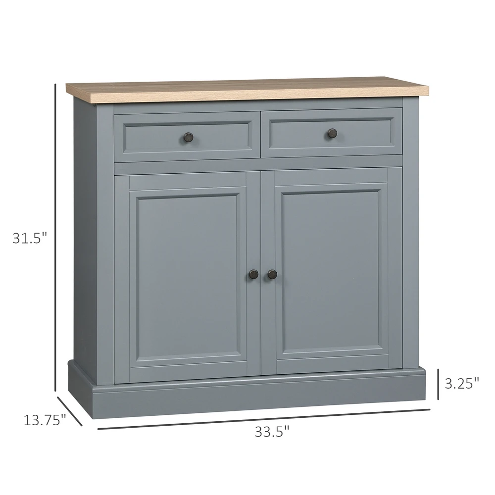 Homcom Buffet Cabinet with 2 Storage Drawers and Cabinet