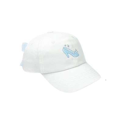 Bits & Bows Girls Glass Slipper Bow Baseball Hat in White