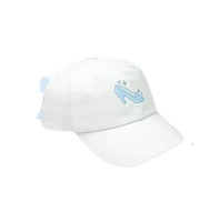 Bits & Bows Girls Glass Slipper Bow Baseball Hat in White