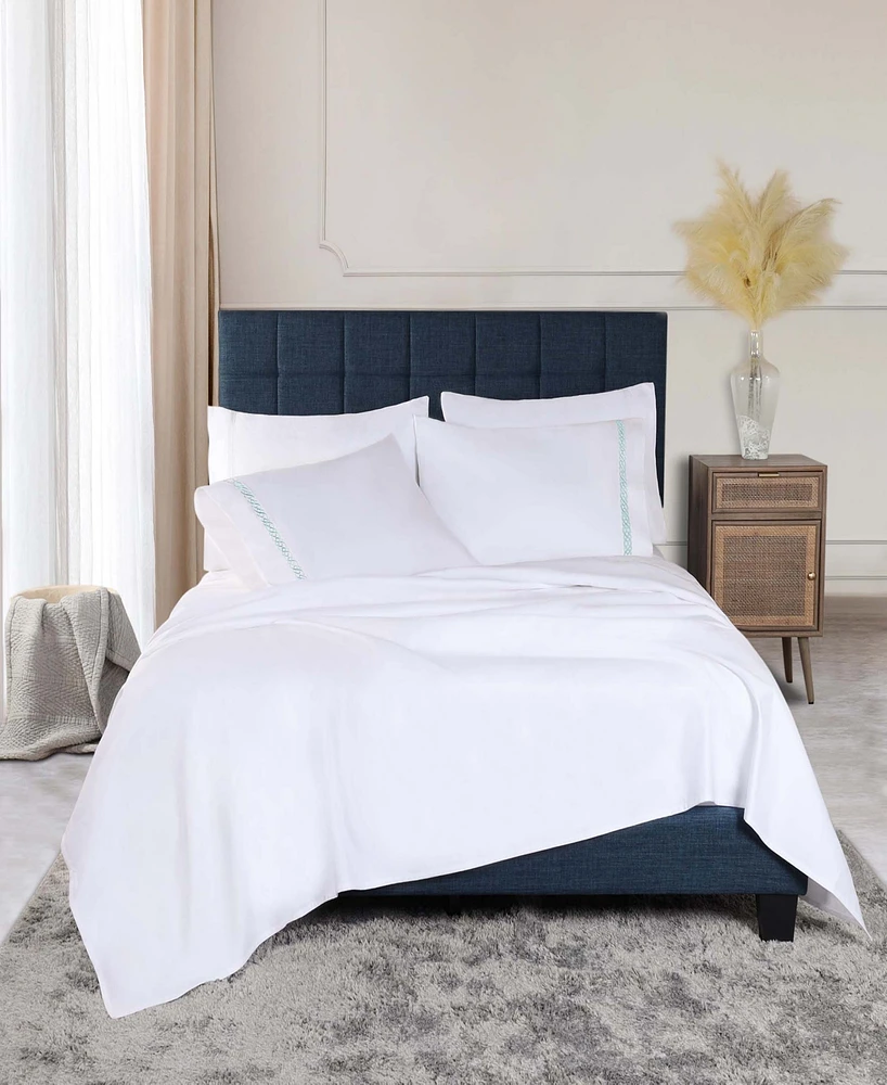 Superior Egyptian Cotton 1000 Thread Count Embroidered Bed Sheet Set