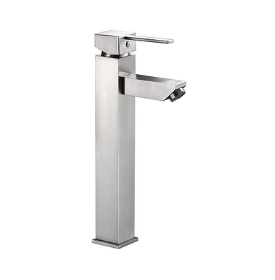 Aquaterior 1 Hole Bathroom Faucet Cold & Hot Water for Countertop Vessel Sink Nickel Diy