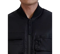 Karl Lagerfeld Men's Flight Satin Bomber Jacket