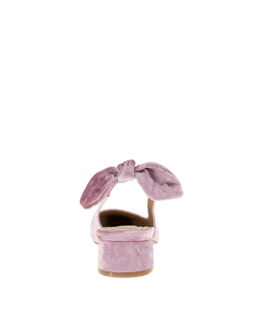 BCBGeneration Women's Torna Velvet Slingback Block Heel Pumps