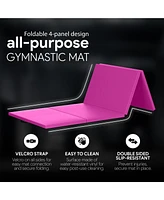 BalanceFrom Fitness 120 x 48" All Purpose Folding Gymnastics Exercise Mat, Pink