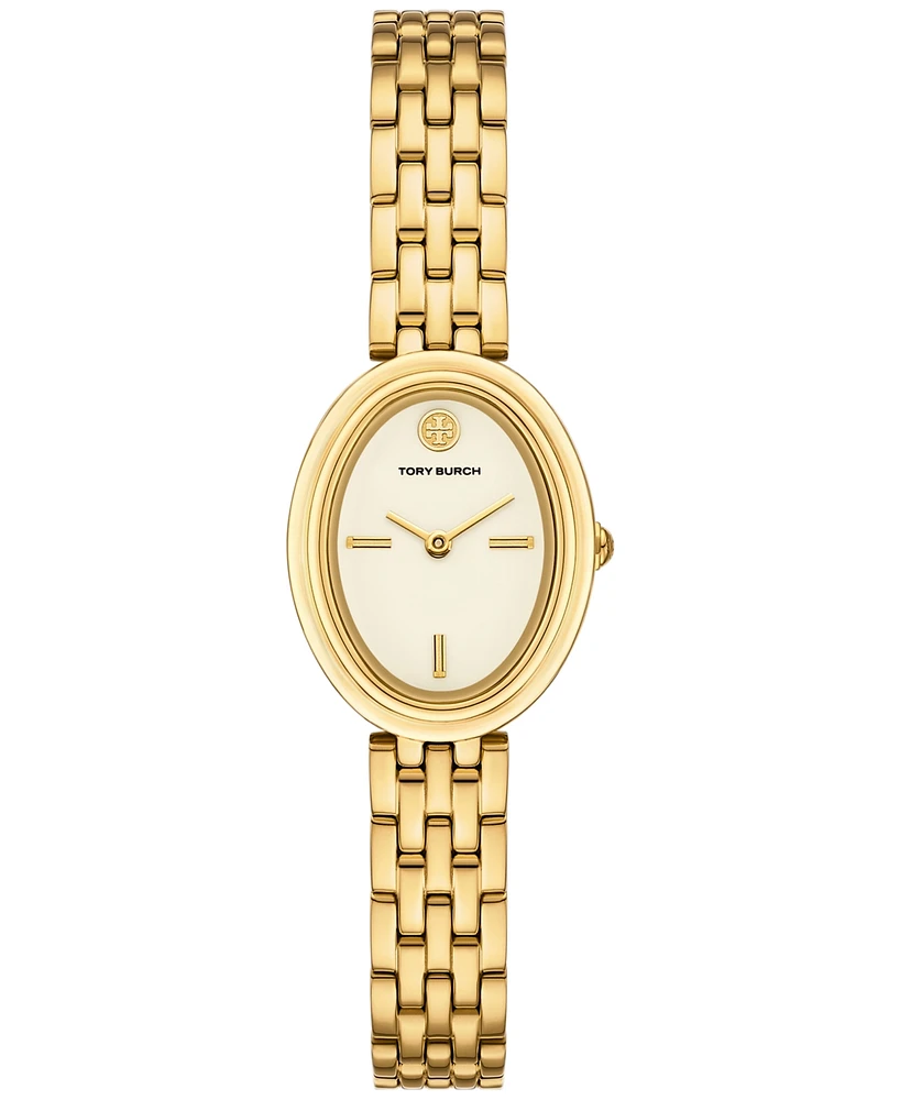Tory Burch Women's The Oval Gold-Tone Stainless Steel Bracelet Watch 22mm