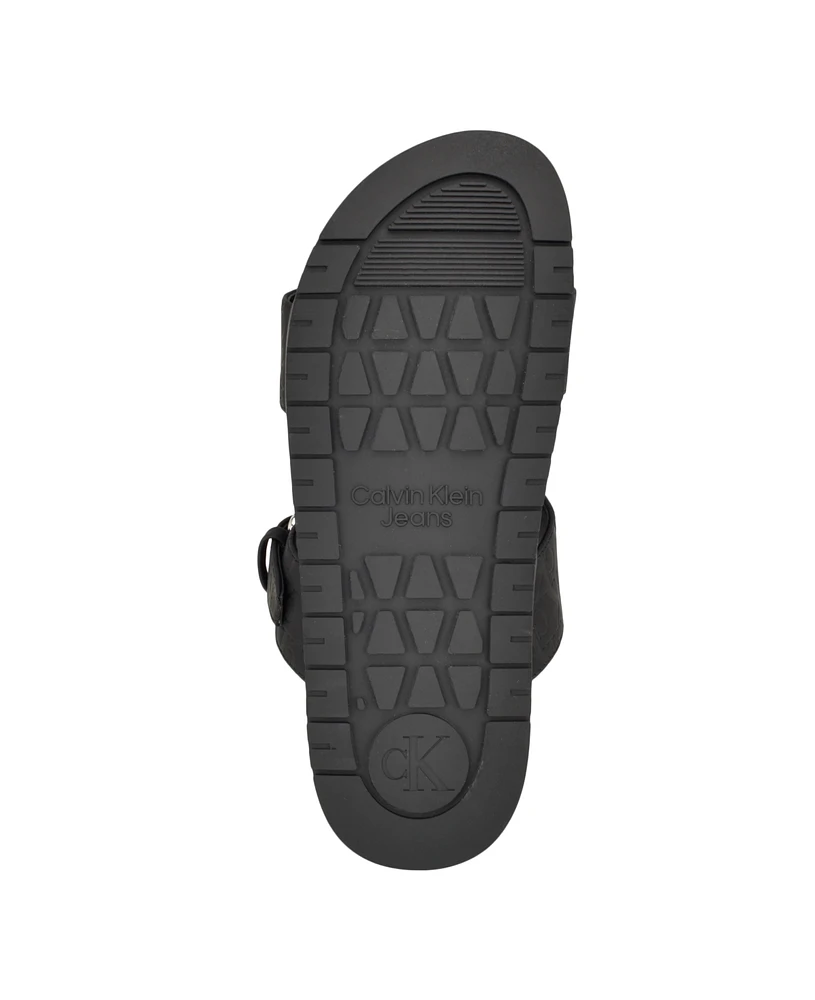 Calvin Klein Women's Landesa Double Band Flat Slip-On Sandals