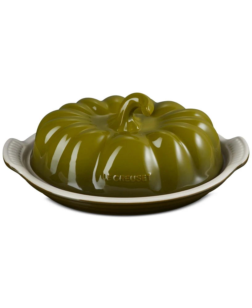 Le Creuset Stoneware 8.3" Pumpkin Butter Dish - Olive