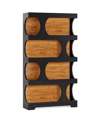 Tribesigns 71" Tall Bookcase, 4-Tier S-Shaped Bookshelf, Wood Decorative Storage Shelving, Modern Freestanding Display Shelves