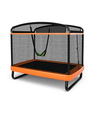 6 Feet Kids Entertaining Trampoline with Swing Safety Fence