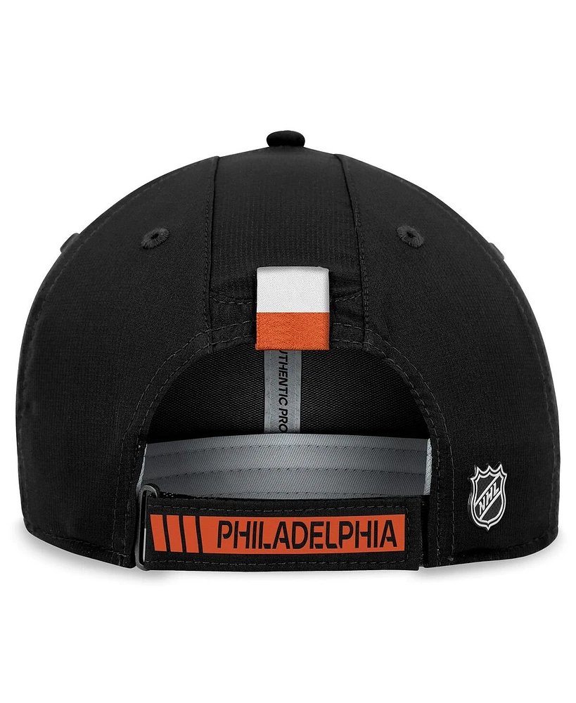 Fanatics Men's Black Philadelphia Flyers Authentic Pro Rink Adjustable Hat