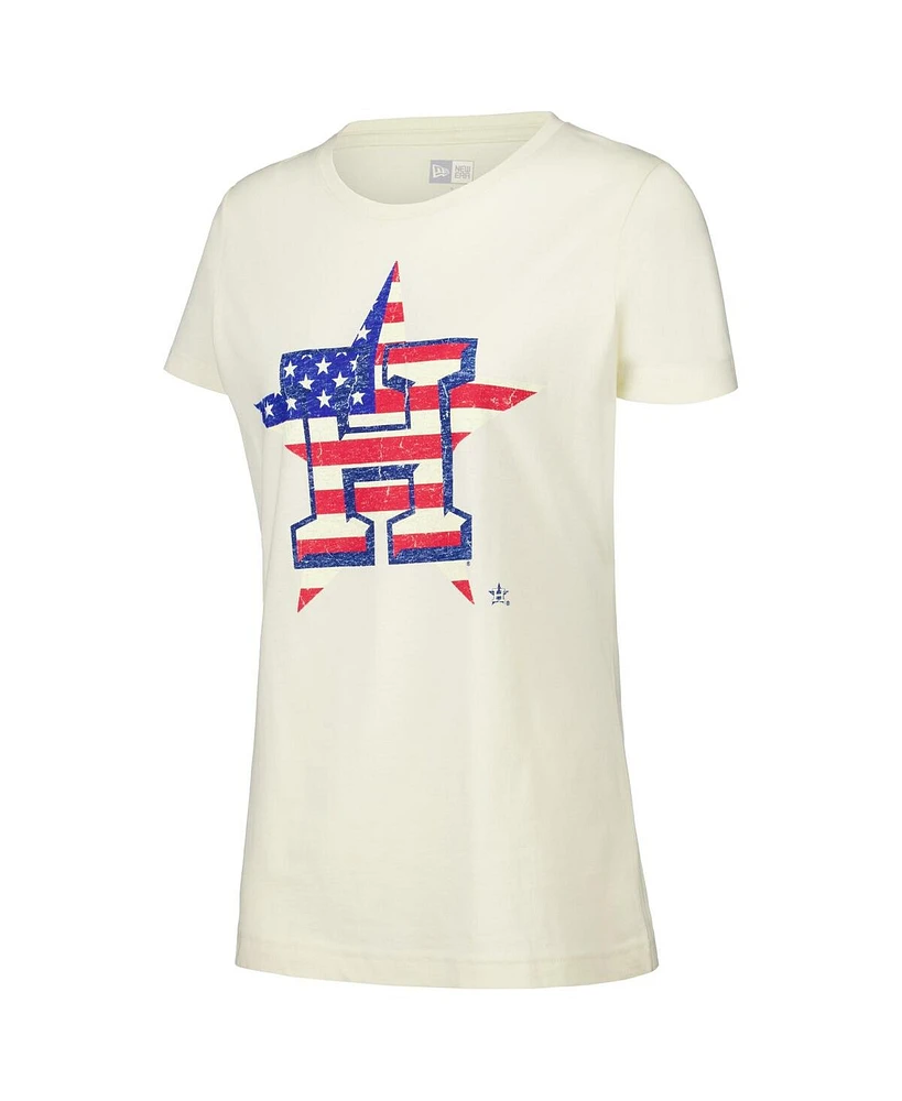 New Era Women's Cream Houston Astros Vintage-like T-Shirt