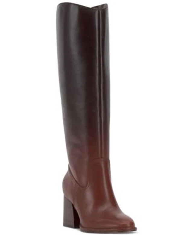 Vince Camuto Womens Leila Block Heel Knee High Boots Regular Wide Extra  Wide Calf