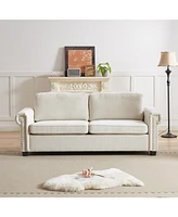 83.8" Convertible Sleeper Sofa Bed with Folding Mattress