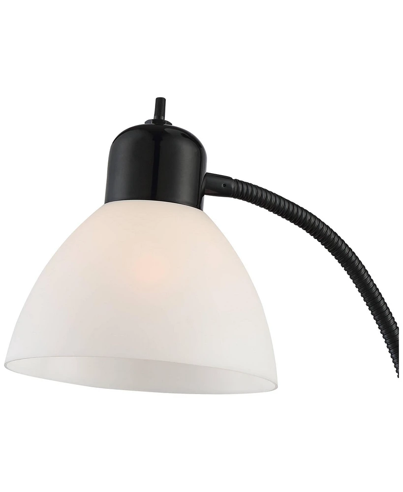 360 Lighting Bingham Modern Torchiere Standing Floor Lamp 71 1/2" Tall Black Metal 3-Light White Shade Decor for Living Room Reading House Bedroom Hom