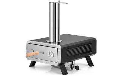 Slickblue Outdoor Pizza Oven Portable Wood Pellet Pizza Stove with 12 Inch Round Rotatable Pizza Stone