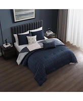 Bebejan Geo Fusion Bedding 200 Thread Count 100% Cotton Sateen 5 Piece Reversible King Comforter Set