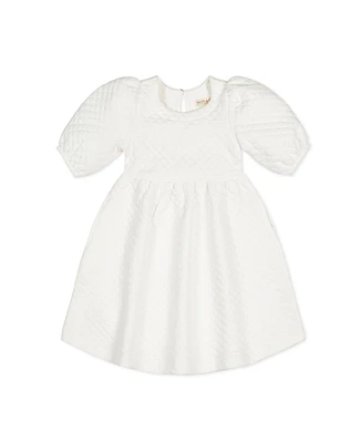 Hope & Henry Toddler Girls Quilted Puff Sleeve Dress