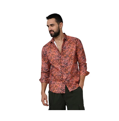 Men's Sienna Brown Animal Print Shirt