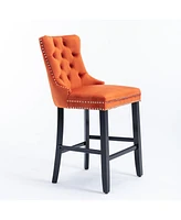 Streamdale Furniture Handcrafted Velvet Barstools with Supportive Backrest