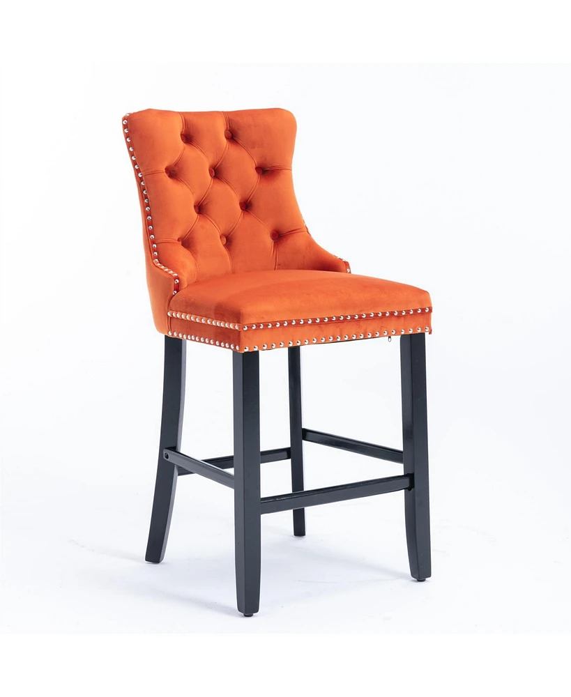 Streamdale Furniture Handcrafted Velvet Barstools with Supportive Backrest