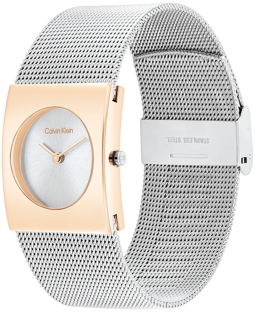 Calvin Klein Women's Pulse Rose Gold-Tone Stainless Steel Mesh Watch 26.40mm